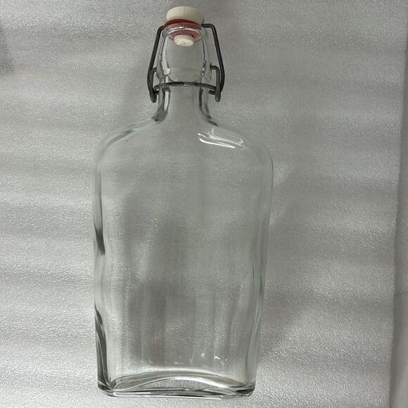 Pint Glass Thumbprint Vintage Liquor Medicine Resealable Stopper Travel Bottle - Picture 3 of 6